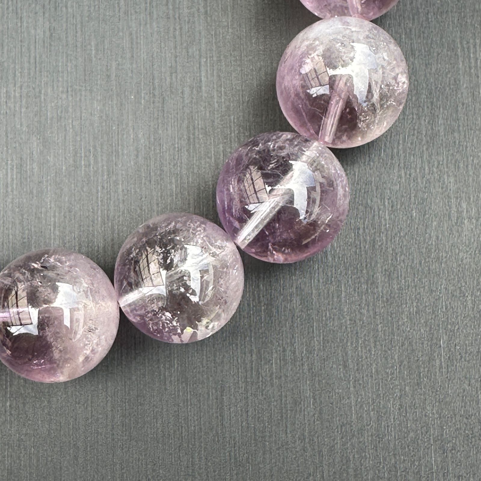 G1403 アメジストゾーンクォーツ 天然石 パワーストーン ブレスレット