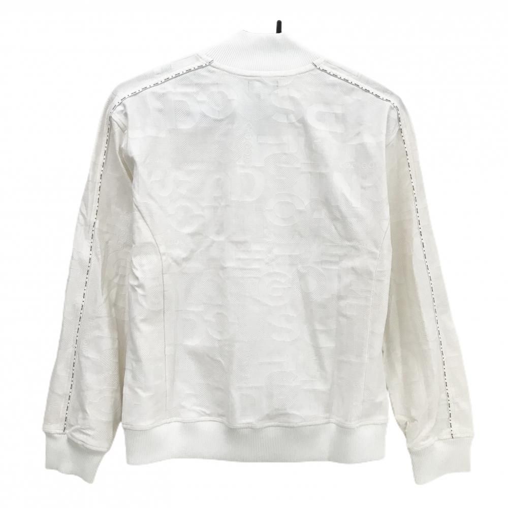 CPG ジャケットブルゾン 白 英字地模様 肩 袖ロゴライン 立体ロゴ レディース 3 L ゴルフウェア モデル CPG