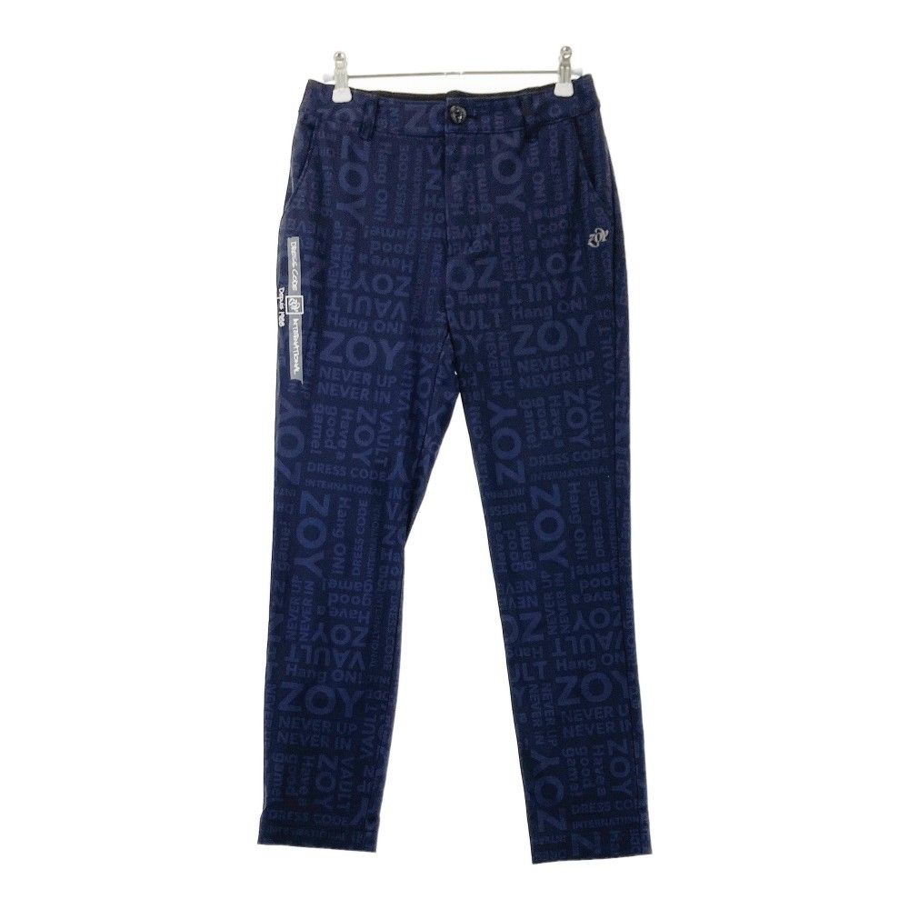 サイズ：36 ZOY ゾーイ ストレッチ ナイロンパンツ 総柄 ネイビー系