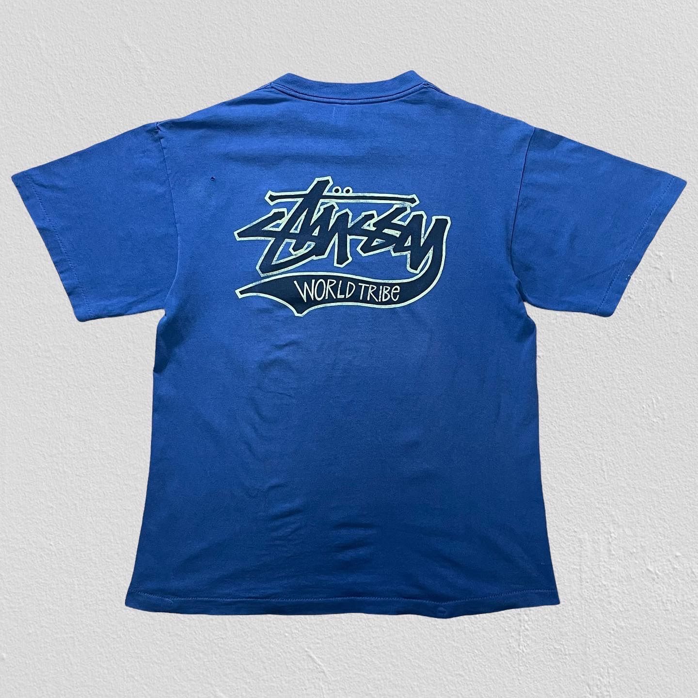 80's stussy WORLD TRIBE logo tee - curb - メルカリ