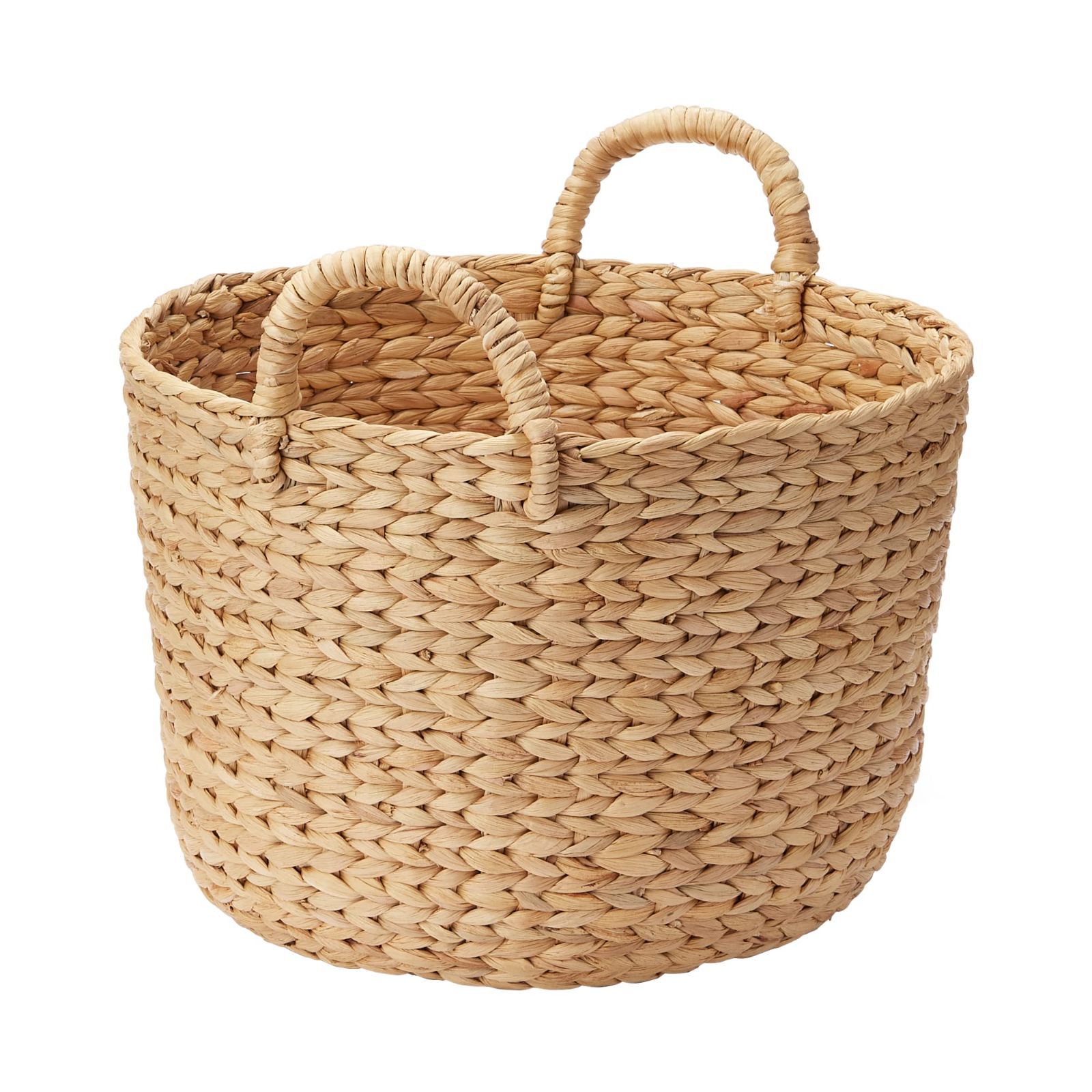 MUJI 無印良品 持ち手付ラウンドバスケット 小 直径37×高さ26cm ウォーターヒヤシンス 12057925