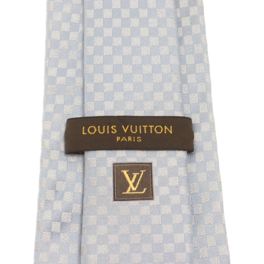 LOUIS VUITTON (ルイヴィトン) ダミエ総柄 ロゴ刺繍 シルク