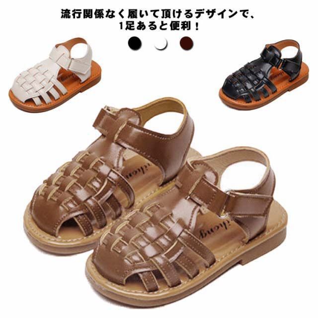 グルカ 黒 女の子 カジュアル サンダル  キッズ トレンド グルカ  ナチュラル 男の子 白 小学生 幼稚園 ぺたんこ シンプル グルカサンダル 柔らかい 可愛い 14cm 15cm 16cm 17#sowa6586157