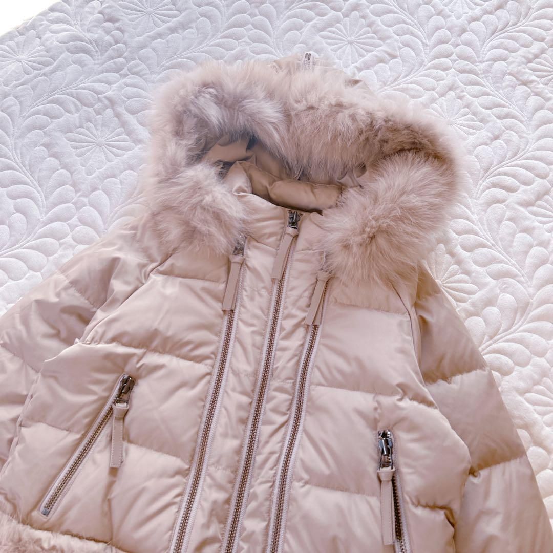 Diagram フォックスファー フーディ ダウンコート ベージュ 36 - メルカリ