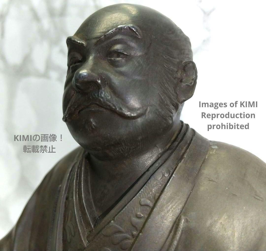 武田信玄 銅像 銅製 高さ12.3 幅14.4cm 東京帝国大学 許可 紀伊高野山 