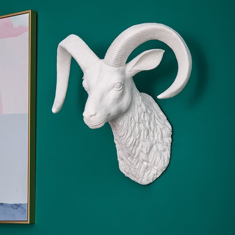 オブジェ ハンティングトロフィー 山羊 鹿 壁掛け おしゃれ インテリア 北米 壁掛け インテリア 鹿 モノトーン ハンティングトロフィー調 おしゃれ