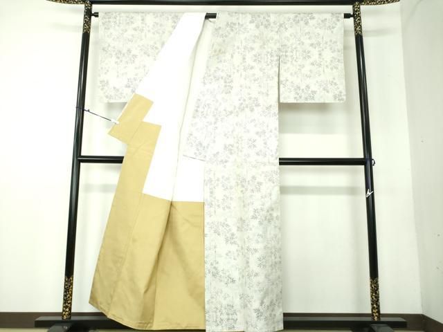 平和屋着物○本場大島紬 白大島 9マルキ 笹竹文 正絹 逸品 DAAV6376ps 平和