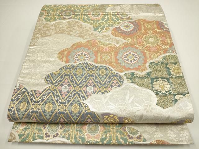 平和屋着物○太鼓柄袋帯 綴れ 作家物 月次風俗絵図 金糸 正絹