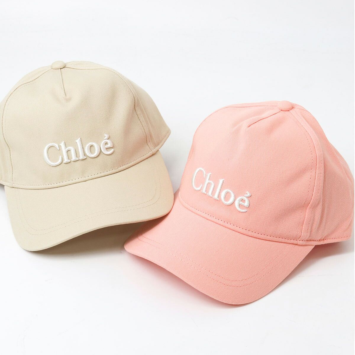 CHLOE KIDS クロエ キッズ ベースボールキャップ C20429 大人もOK 帽子 CAP コットン ロゴ刺繍 レディース 子供 ガールズ ピンク ベージュ