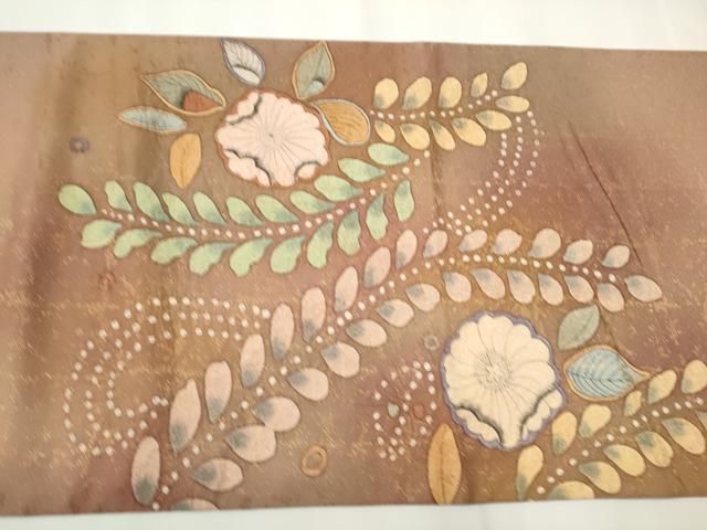 平和屋着物○太鼓柄袋帯 作家物 絞り 辻が花 金通し地 正絹 逸品