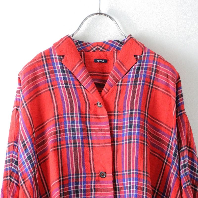 apuntob アプントビー 24SS コットンリネンタータンチェックジャケット 極美品 アプントビー apuntob ab チェック リネン ドロップ