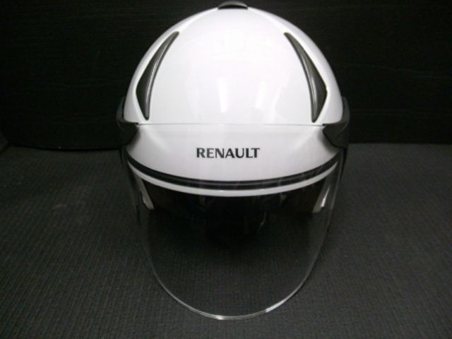 美品☆ルノー RENULT ジェットヘルメット ホワイト・ブラック  バイク Amazon | FS-JAPAN 【石野商会】 ルノー Wシールドジェット