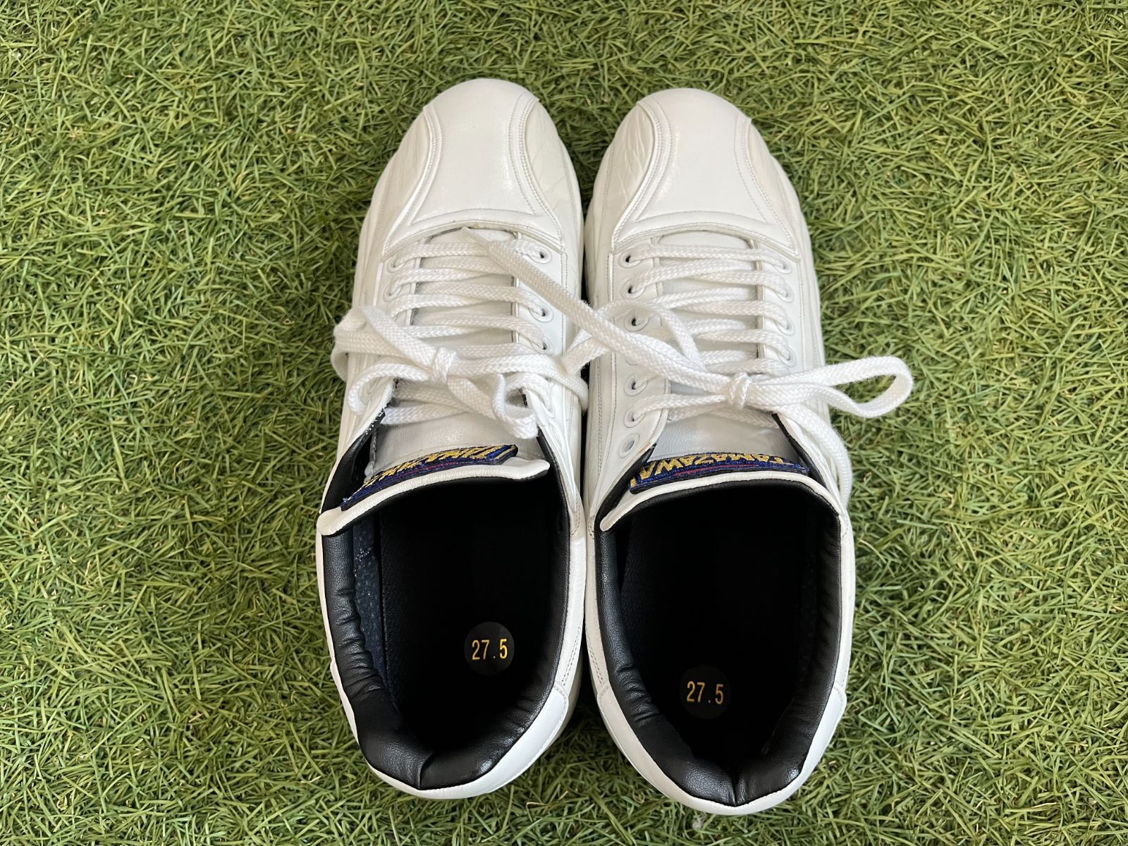 TAMAZAWA ホワイト スパイクシューズ　27.5 玉澤 TAMAZAWA スパイク ホワイト 27.5㎝ - メルカリ