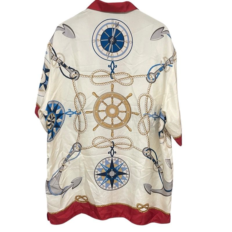 グッチ GUCCI 総柄シルクオープンカラーシャツ 604110 クリーム