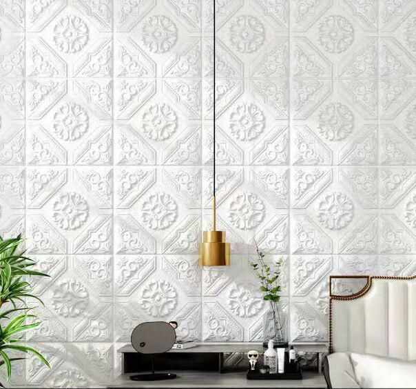 高級白 100枚セット防水壁紙シールウォールステッカー壁紙 3D壁紙-