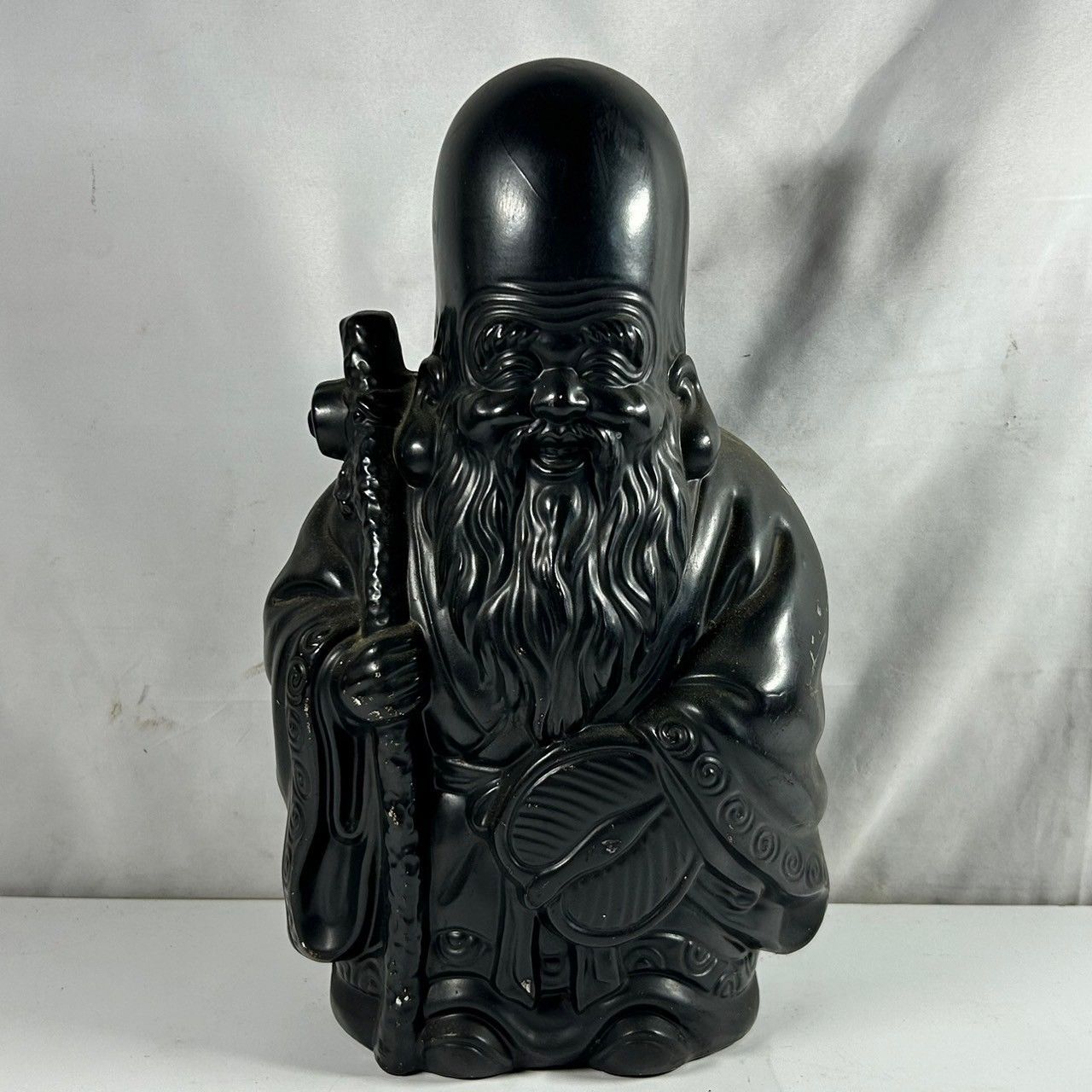 福禄寿 仏像専門店 仏像屋 / 天然ツゲ 黄楊 柘植 木彫り彫刻寿老人像 福