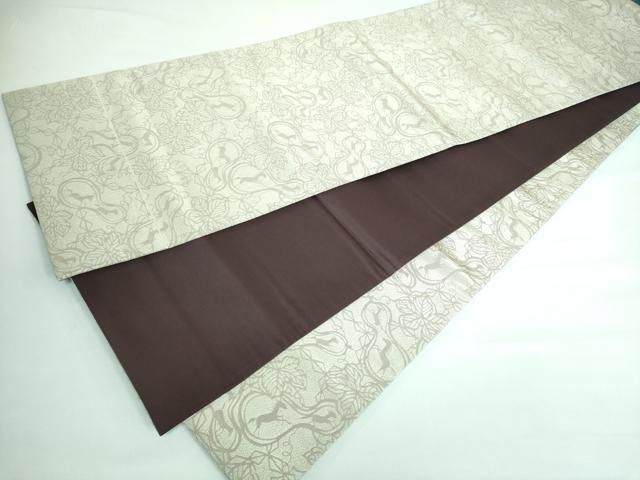 平和屋本店□極上 人間国宝 南部芳松 突彫り 全通柄袋帯 創作絵図 瓢箪  