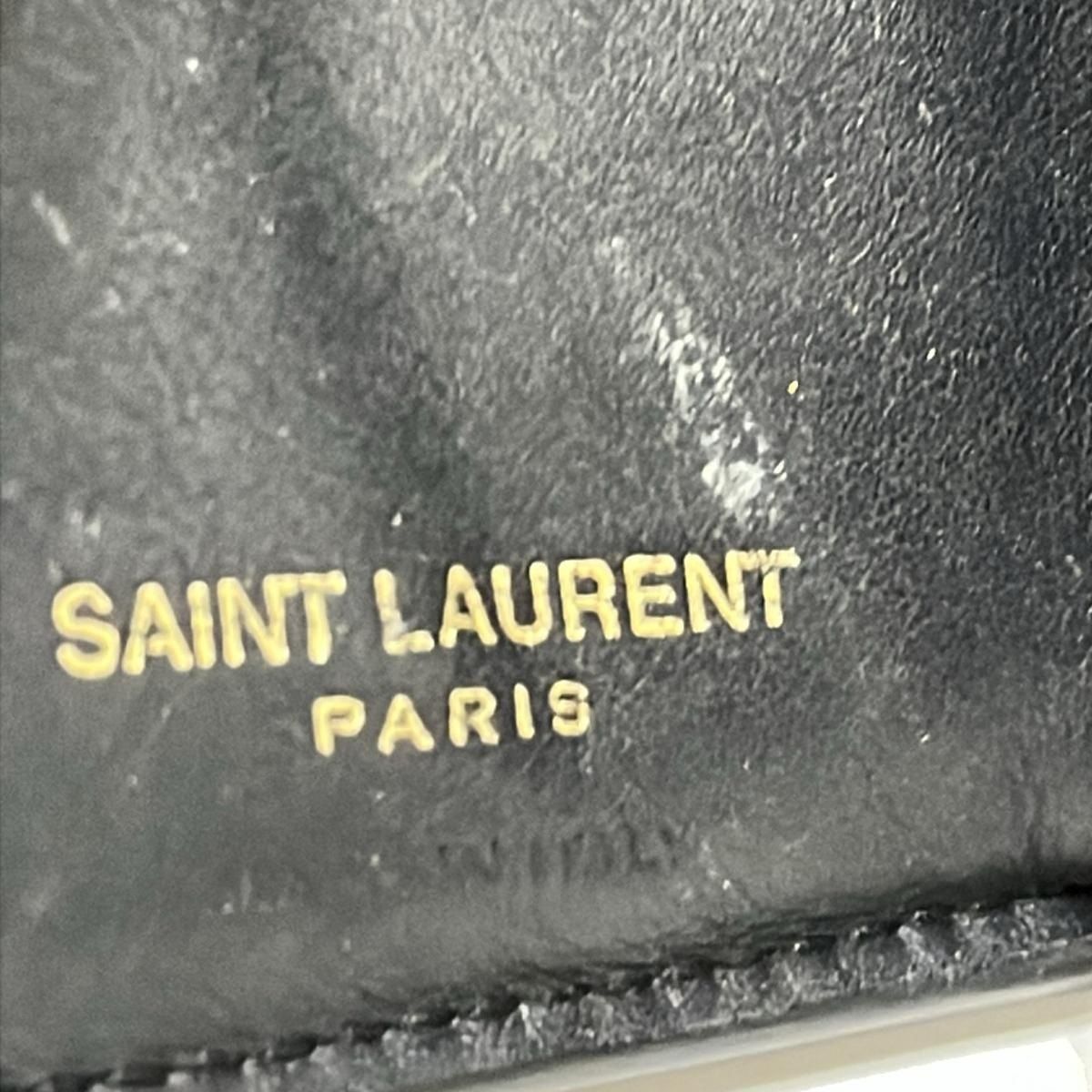 SAINT LAURENT PARIS(サンローランパリ) 3つ折り財布 YSL タイニーウォレット 459880 黒 レザー - メルカリ
