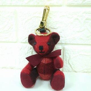 バーバリー トーマスベア バックチャーム キーホルダー レッド 