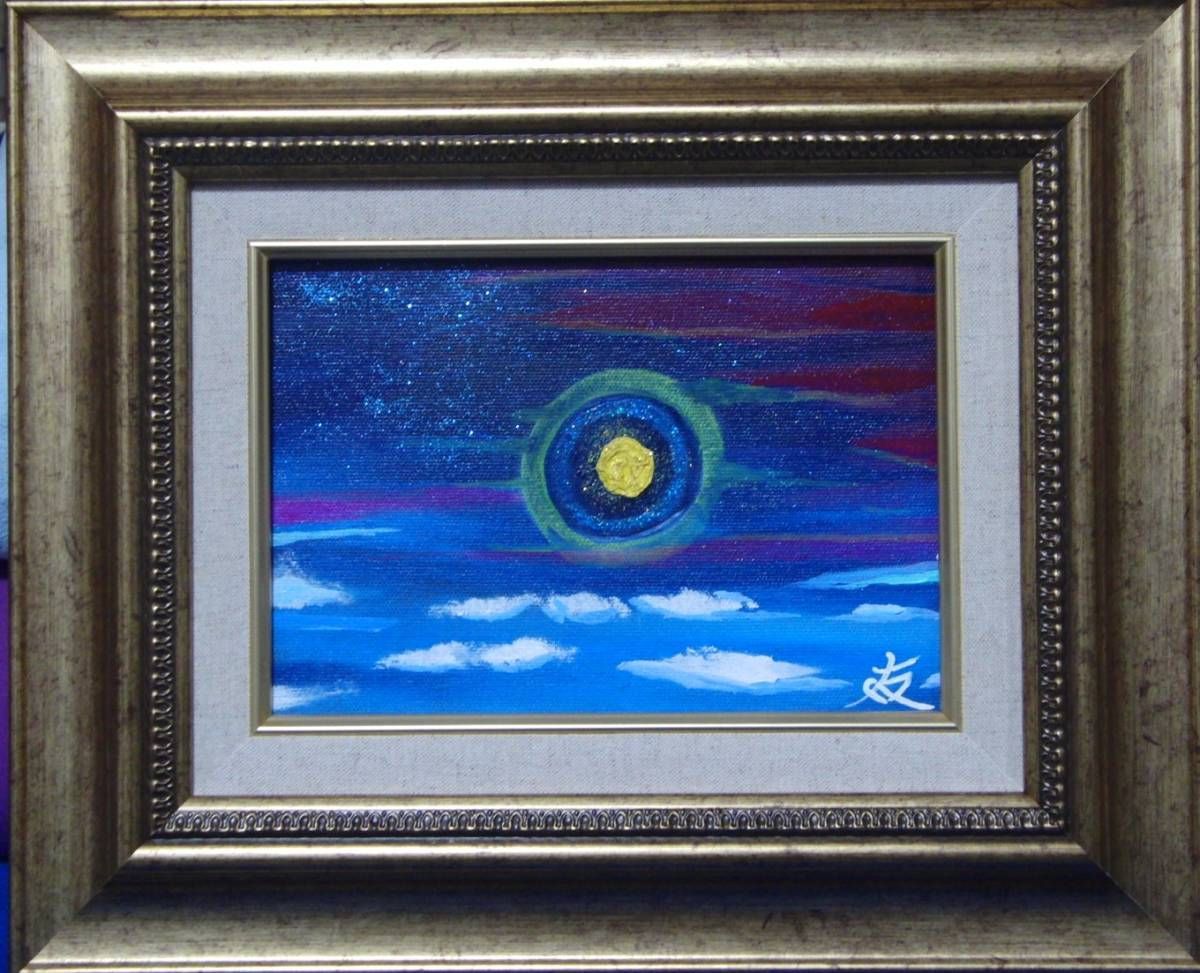 TOMOYUKI・友之、「夜桜と親子梟」、証明書付、額付、絵画 油絵 油彩画 TOMOYUKI・友之、「夜桜と親子梟」、証明書付、額付、絵画 油絵