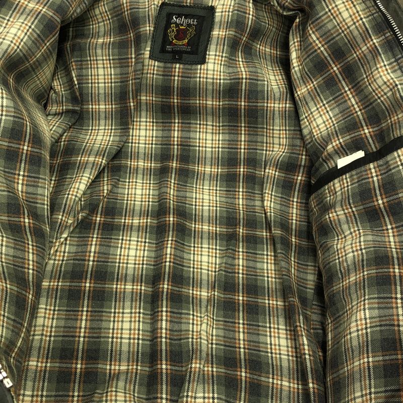 中古】SCHOTT レザージャケット L 3101010 カーキ ショット 牛革[10 