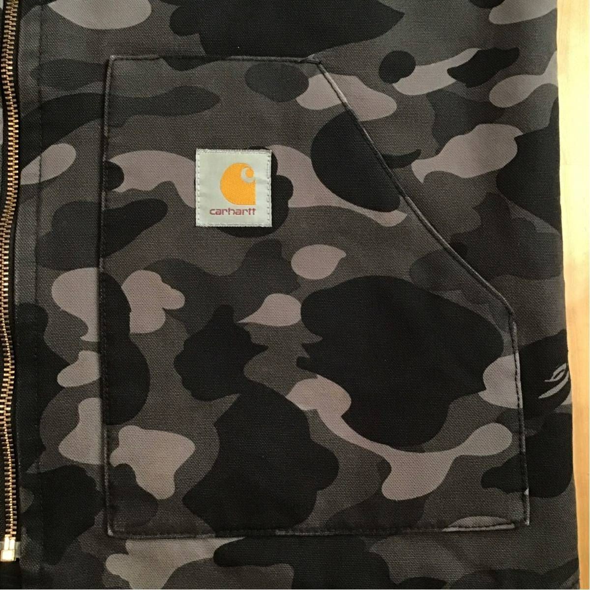 ★激レア★ Carhartt × BAPE ベスト Lサイズ Black camo a bathing ape カーハート vest エイプ ベイプ  アベイシングエイプ NIGO