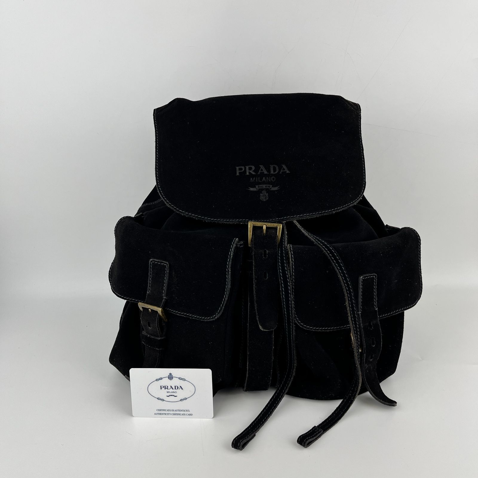 【VINTAGE】プラダ リュック バックパック 中古】PRADA プラダ リュックサック バックパック ブラック