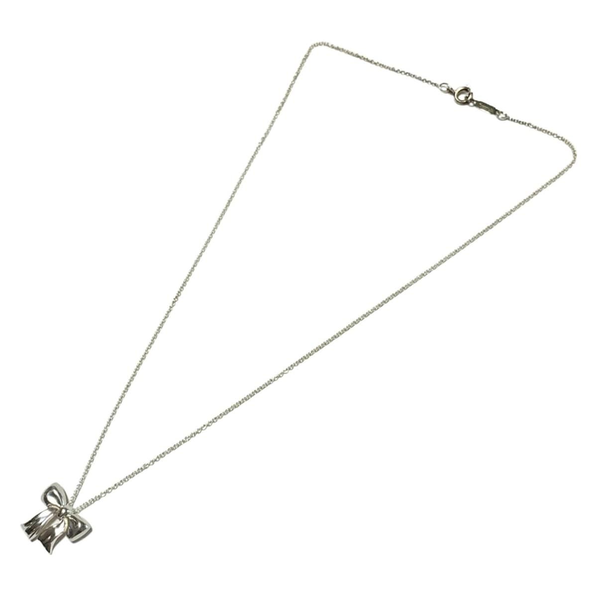 【11/28値下げ】【美品】ティファニー シルバー ネックレス リボン TIFFANY&Co. ティファニー ボウ リボン ネックレス シルバー