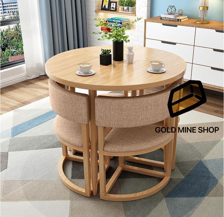 ダイニングテーブルセット 4人用 5点セット 折りたたみテーブル1点