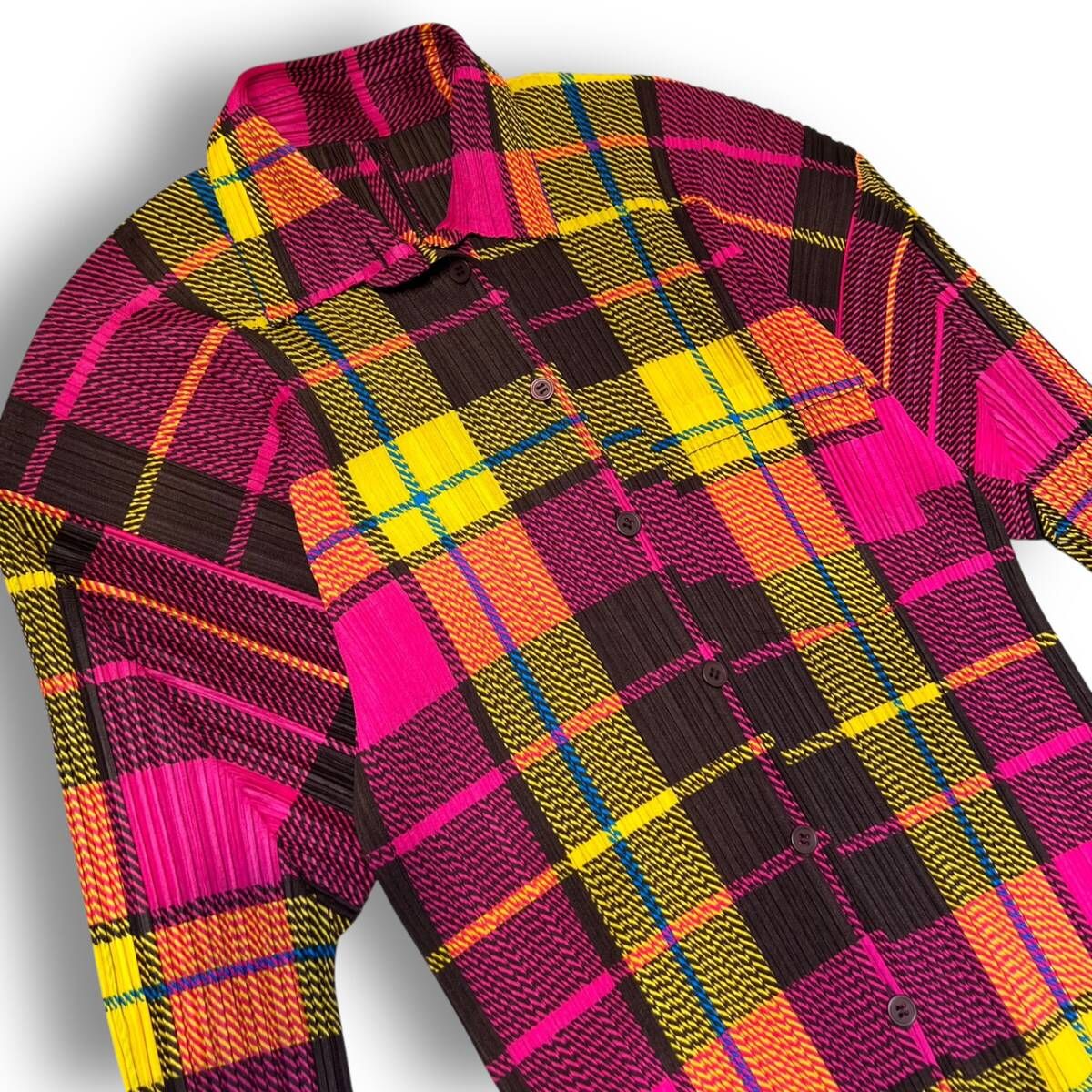 11aw PLEATS PLEASE long sleeve shirt 長袖シャツ ブラウス チェック