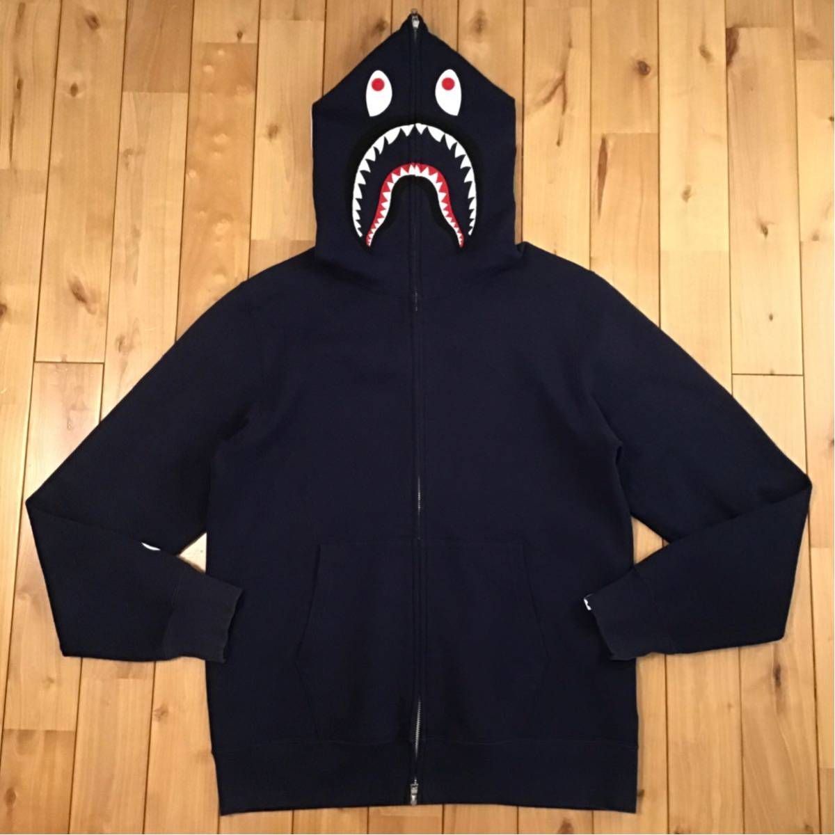 ☆XL☆ シャーク パーカー ネイビー shark full zip hoodie a bathing ape BAPE エイプ ベイプ  アベイシングエイプ WGM navy - メルカリ