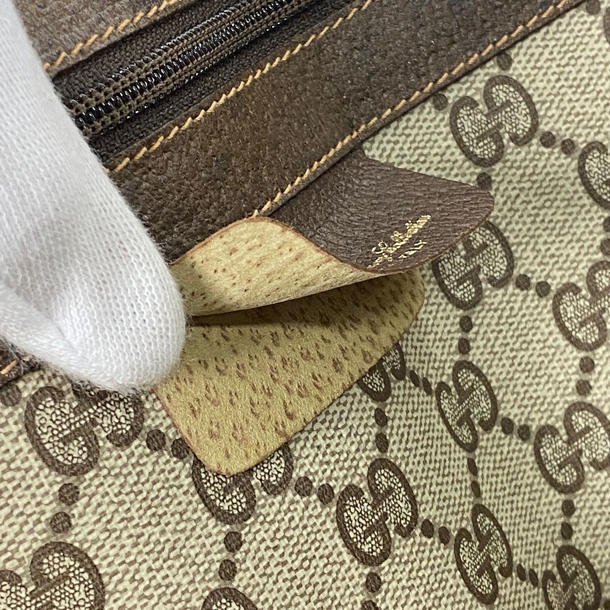 グッチ GUCCI GG柄 ボストンバッグ シェリーライン ウェブ オールド 