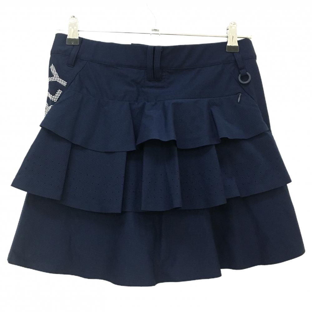 PEARLY GATES - 【超美品】パーリーゲイツ スカート ネイビー×白 後3段フリル レディース 0(S) ゴルフウェア 2023年モデル PEARLY GATES 超美品】パーリーゲイツ スカート ネイビー×白 後3段フリル