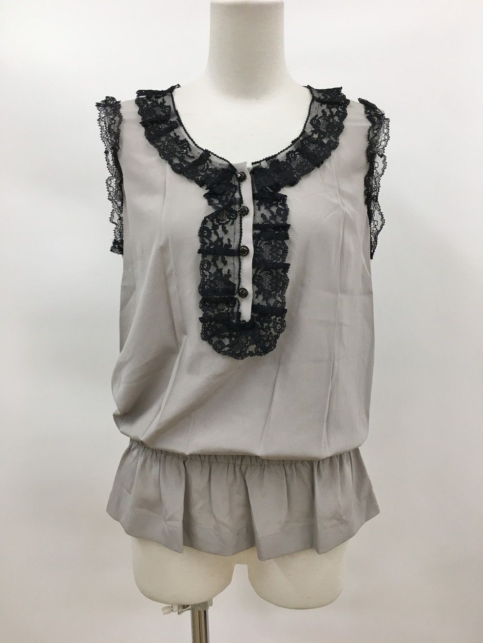 ドルチェ - ガッバーナ DOLCE - GABBANA ノースリーブ 40 レース イタリア製 シルク含む ブラウス 2504WR094