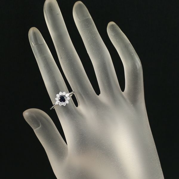 ガラード リング サファイア ダイヤ ダイヤモンド フラワー 10号 Pt950  