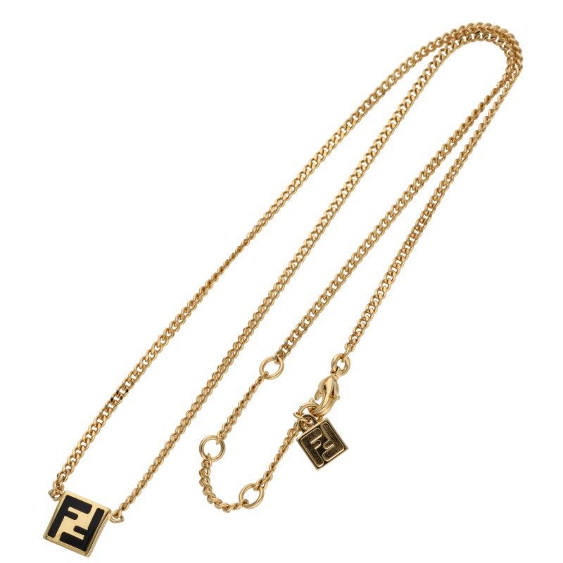 FENDI フェンディ FFチェーンネックレス チョーカー ブラッククローム FENDI フェンディ FFチェーンネックレス チョーカー ブラック