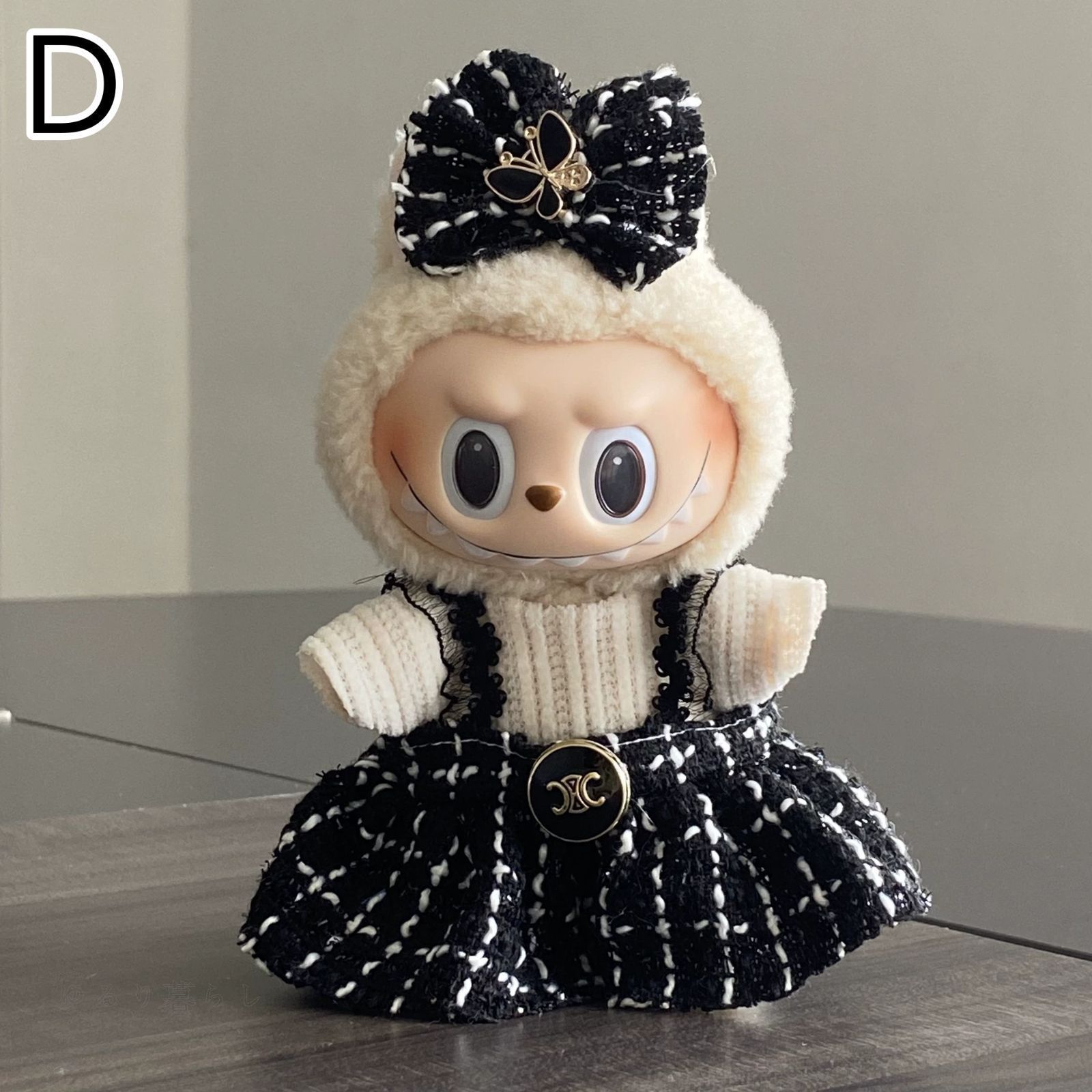 らぶぶ服15-17cm Labubu GD着せ替えアウトフィット ぬいぐるみ服 labubu ラブブ 15-17cm 第1/2/3世代通用 カフェ 着せ替え