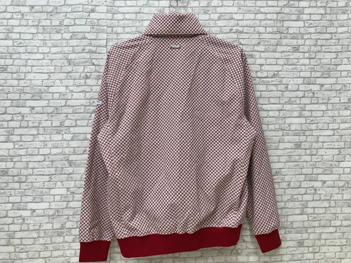 ゴルフウェア MASTER BUNNY EDITION マスターバニーエディション ハーフジップ プルオーバー 158-9121201 サイズ4 総柄 千鳥 赤×白