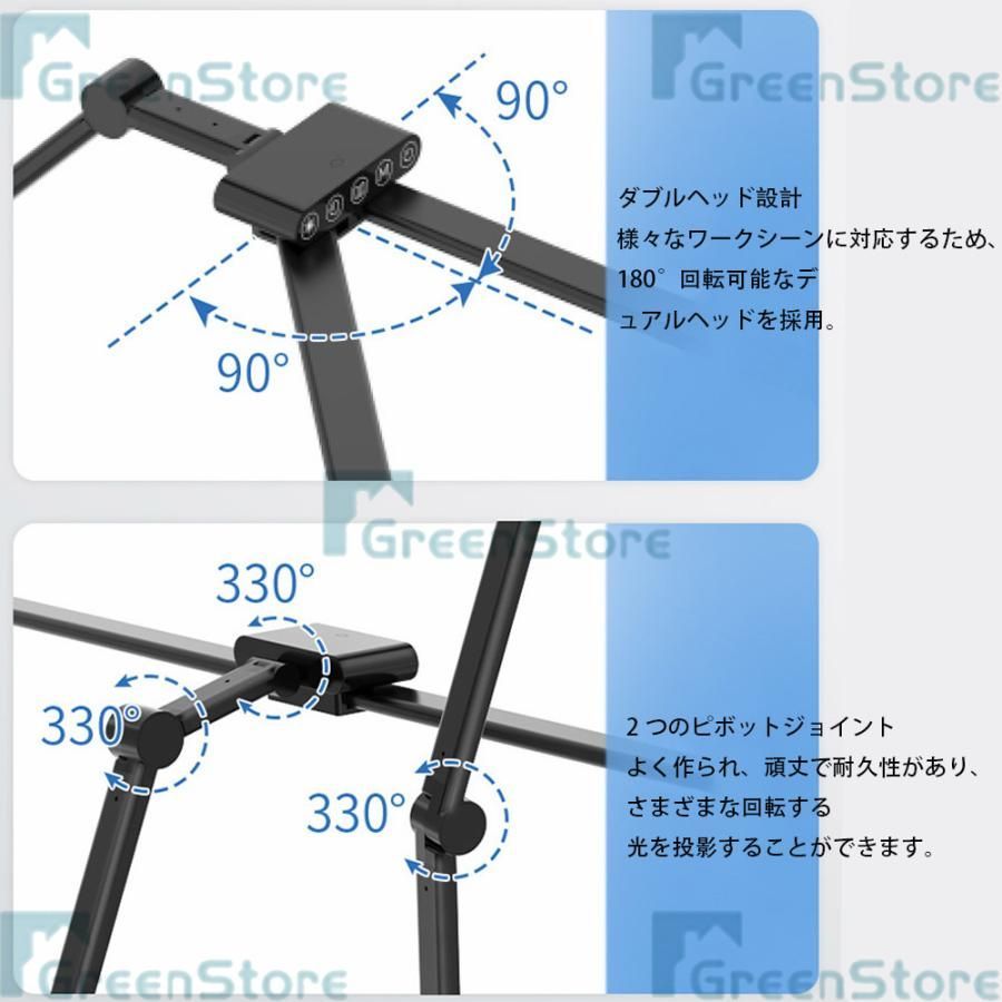 デスクライト LED 卓上 子供 クランプ式 24W 幅広 スタンドライト 電気スタンド ダブル光源 回転可能 光センサー付 5色温度 5段階調光 高照度 勉強 読書 2024 11