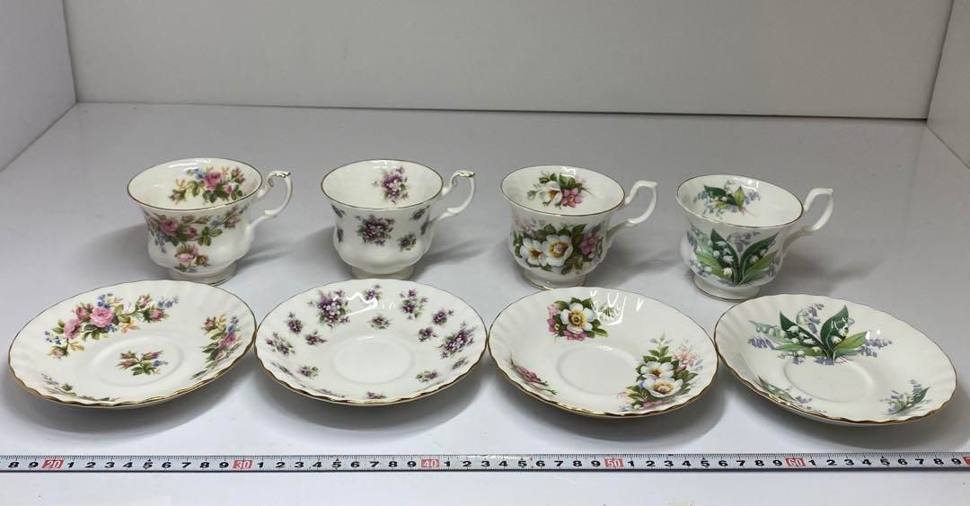 ロイヤルアルバート カップ＆ソーサー 4客セット 直径約9㎝ 東ま5 1205