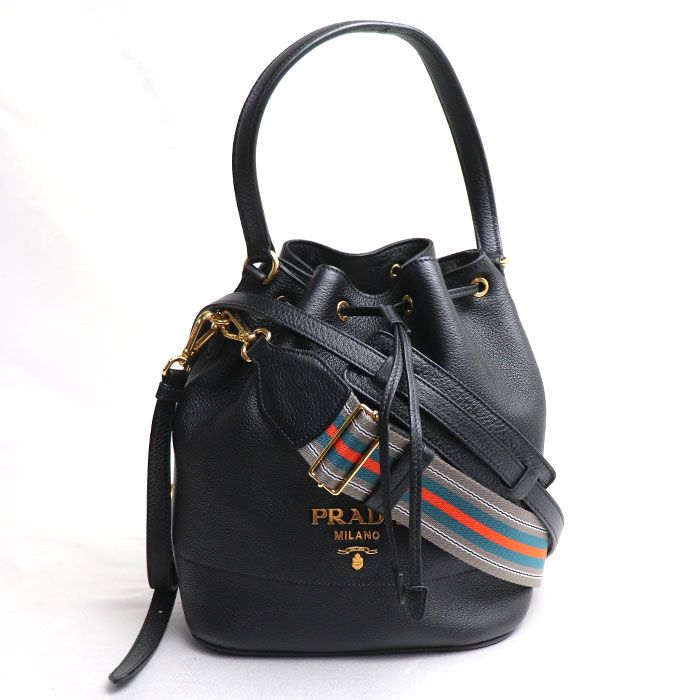 PRADA プラダ ヴィッテロ ダイノ 2Wayショルダーバッグ 巾着 ブラック