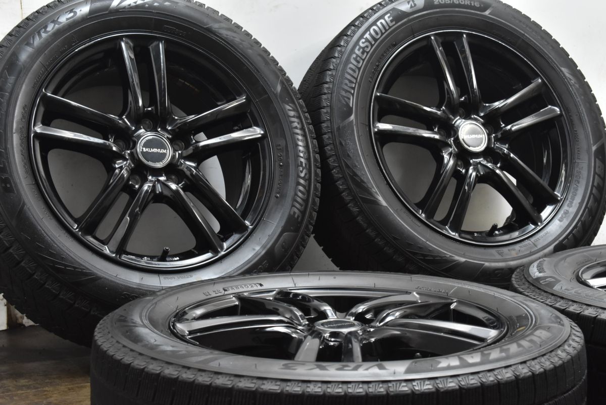程度良好品 バルミナ 16in 6.5J 53 PCD114.3 ブリヂストン ブリザック VRX3 205 60R16 ステップワゴン プレマシー ノア ヴォクシー