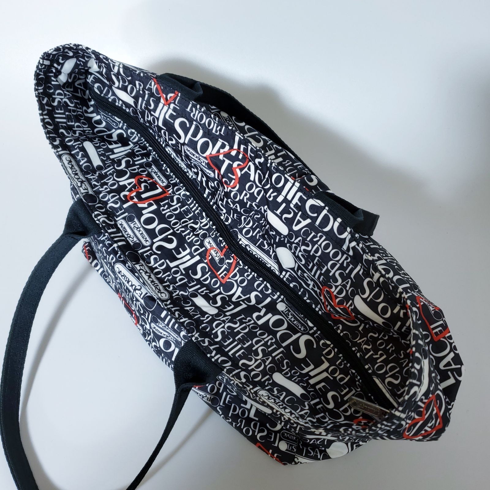 美品】LeSportsac レスポートサック トートバッグ 総柄 ロゴ ハート柄