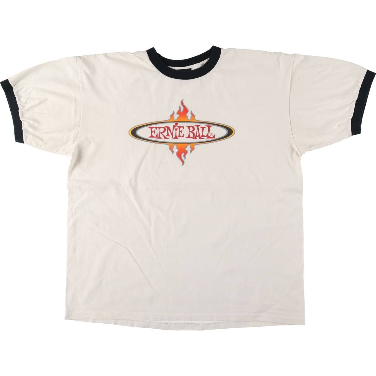 古着 ERNIE BALL アーニーボール ファイヤーパターン リンガーTシャツ メンズXL相当|eaa541234