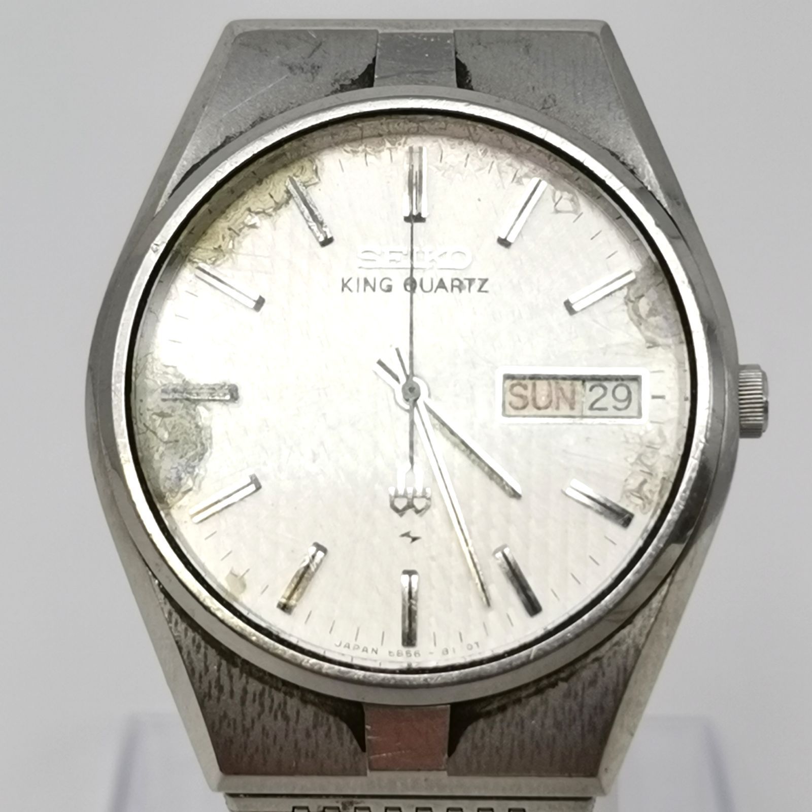 SEIKO セイコー KING キング クオーツ 5856-8090 文字盤シルバー（シミ 