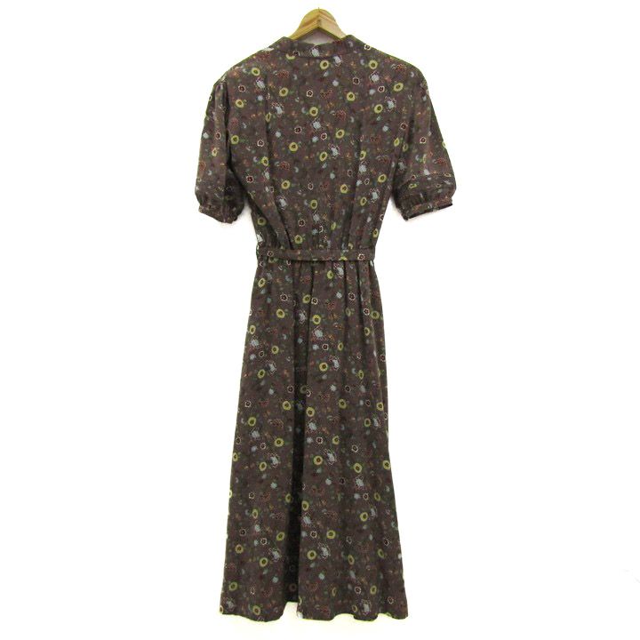 カネコイサオ ロングワンピース トップス 半袖 花柄 ベルト付き