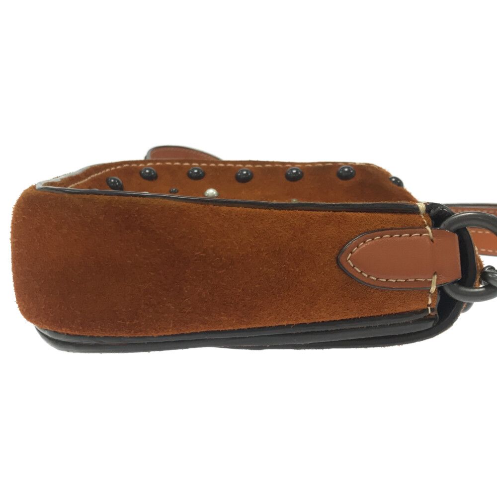 COACH コーチ ウェスタンリベットサドルショルダーバッグ ポーチ ブラウン COACH (コーチ) ウェスタンリベットサドルショルダーバッグ ポーチ