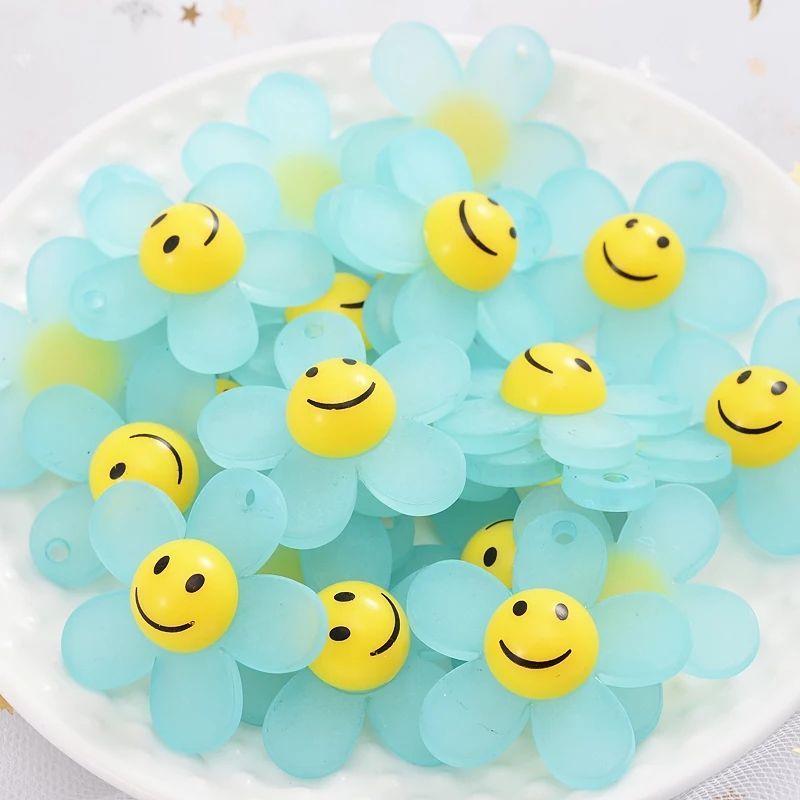 7色セット】お花ニコちゃん カラフル 大ぶり にこちゃんパーツ