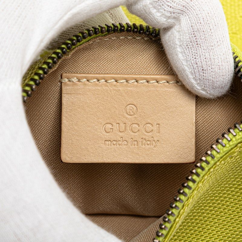 GUCCI グッチ　ウエストポーチ　GGキャンバス レザー　グリーン GUCCI/グッチ】 28566 ウエストバッグ ボディバッグ GG