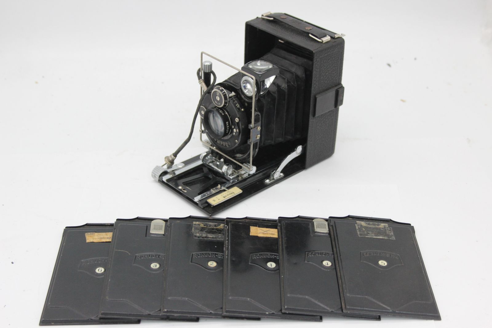 訳あり品】 Lily Nikkor 12cm F4.5 フィルムホルダー付き 蛇腹カメラ 